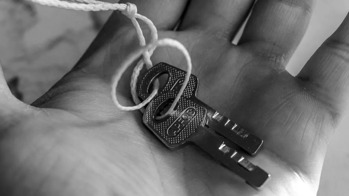 Set of keys resting in an open hand