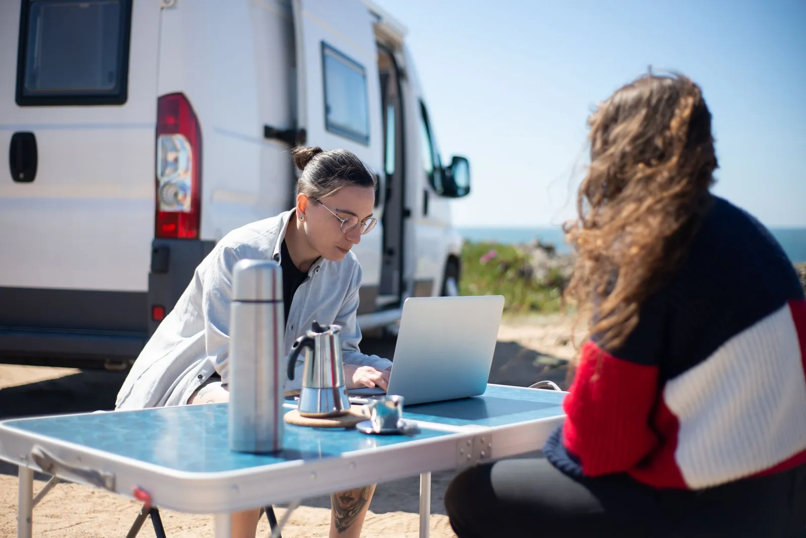 Working beside the van: reliability is the job, and location is the perk.